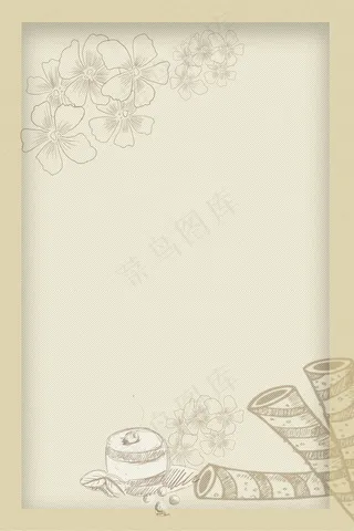 复古素雅巧克力棒甜点边框