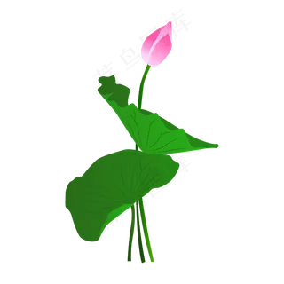 卡通粉色莲花免扣