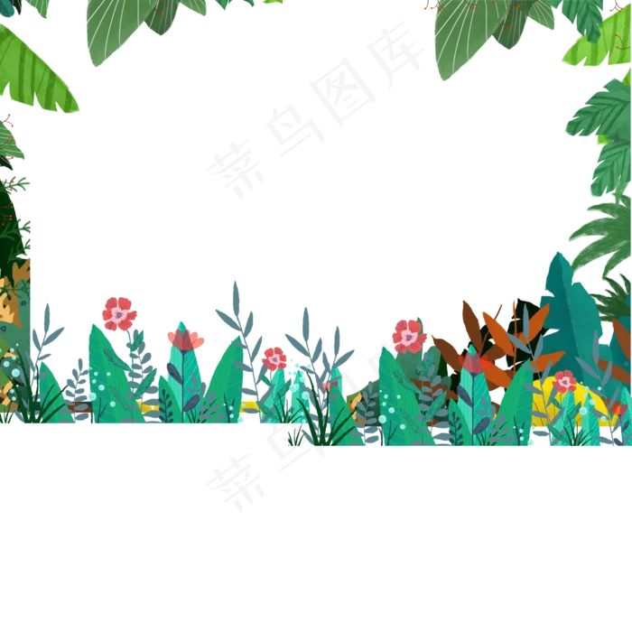 手绘矢量花草植物(2000X2000(DPI:300))psd模版下载