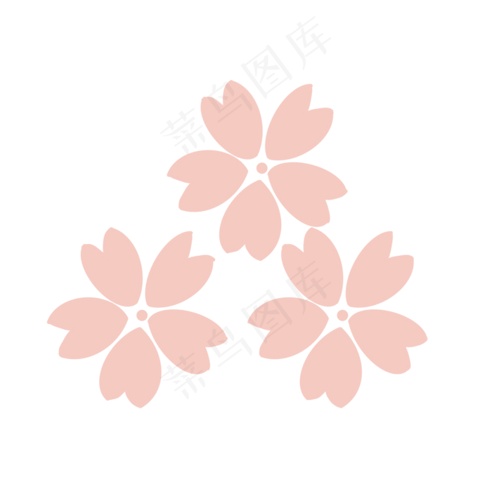 手绘扁平风樱花花瓣组合,免抠元素(2500X2500(DPI:300))psd模版下载