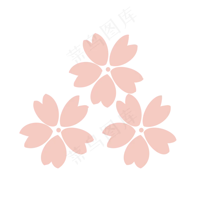 手绘扁平风樱花花瓣组合,免抠元素(2500X2500(DPI:300))psd模版下载