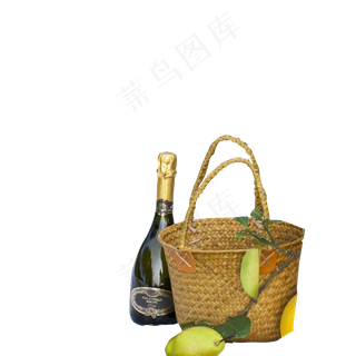 新鲜水果和红酒免抠图