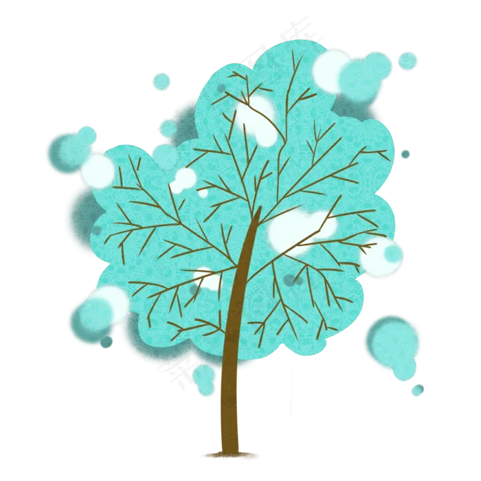 绿色植物树木插图(2000X2000(DPI:300))psd模版下载