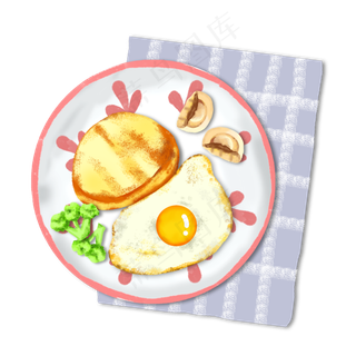 ins风餐桌美食美味简单培根,免抠元素