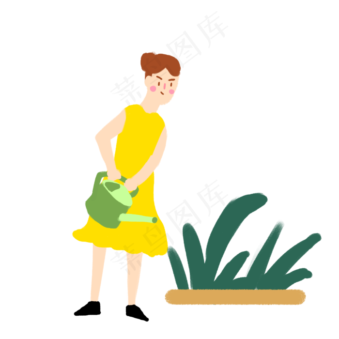 植树节可爱女孩浇水(4167X4167(DPI:200))psd模版下载