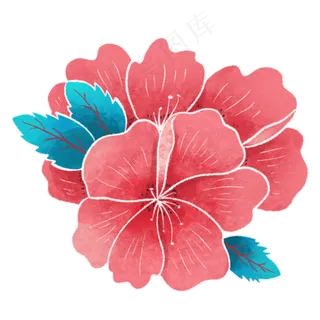 水彩红色花朵 水彩红色花朵