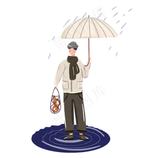 二十四节气雨水人物素材,免抠元素 二十四节气雨水人物素材,免抠元素