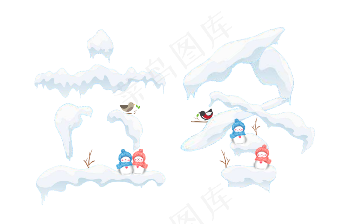 二十四节气立冬白色雪堆字