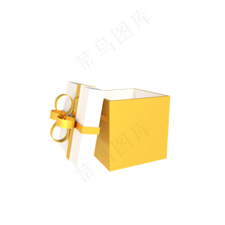 C4D立体打开着的礼物盒,免抠元素