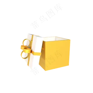 C4D立体打开着的礼物盒,免抠元素