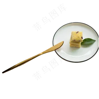 放在盘子上金属刀子