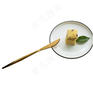 放在盘子上金属刀子