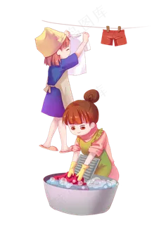三八妇女节女神节洗衣服的家政服,免抠元素 三八妇女节女神节洗衣服的家政服,免抠元素