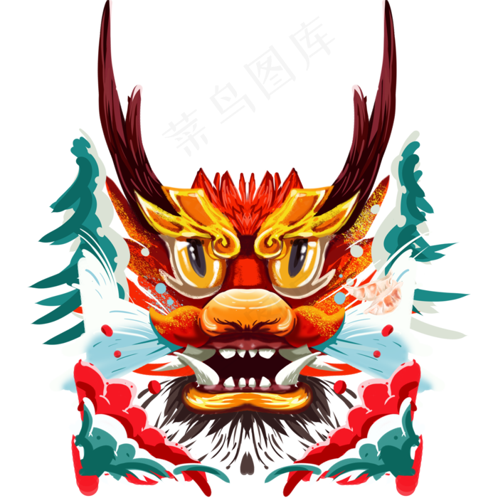 一条凶猛的水龙,免抠元素