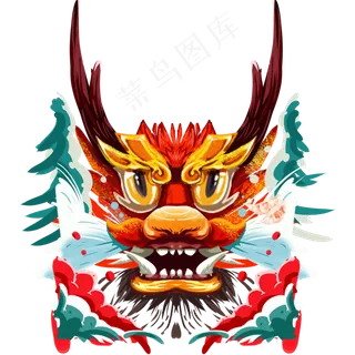 一条凶猛的水龙,免抠元素