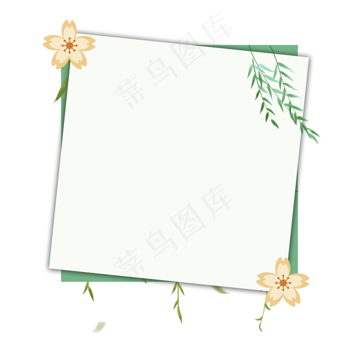 清明节绿色清新正方形对话框元素(2000*2000px)psd模版下载