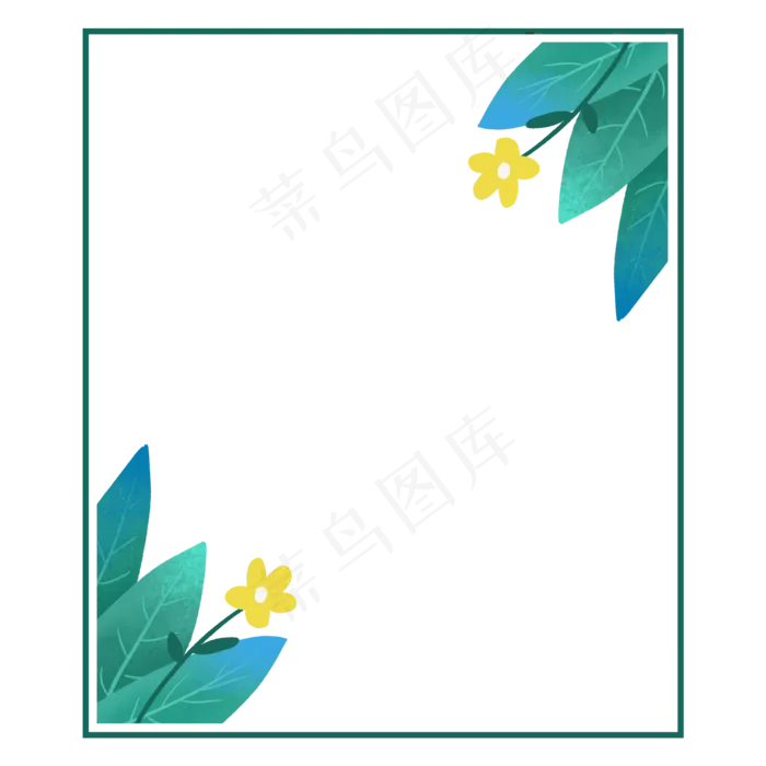 绿色叶子边框(2000X2000(DPI:300))psd模版下载