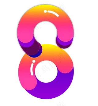 原创创意渐变数字8