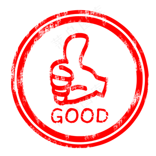 手绘印章圆形棒棒哒