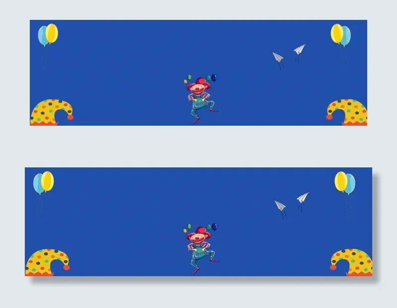 卡通愚人节蓝色电商促销banner