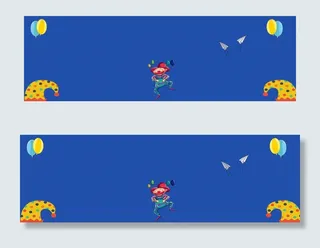 卡通愚人节蓝色电商促销banner