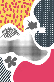 孟菲斯印花底纹几何装饰,免抠元素