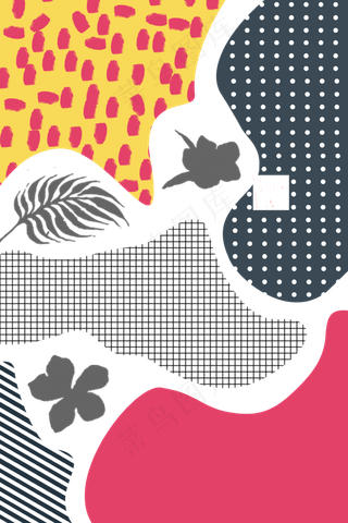 孟菲斯印花底纹几何装饰,免抠元素