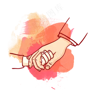 母亲节母亲和孩子手牵手PNG免