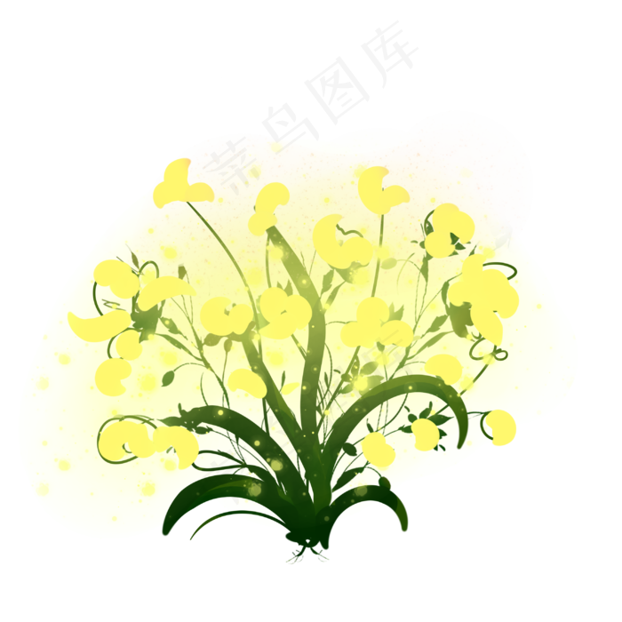 黄色的花春天的花手绘装饰(3000X3000(DPI:299))psd模版下载