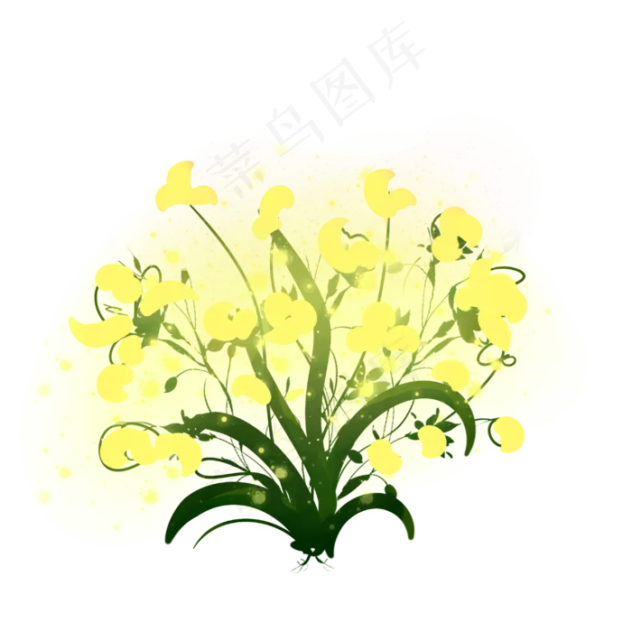 黄色的花春天的花手绘装饰(3000X3000(DPI:299))psd模版下载