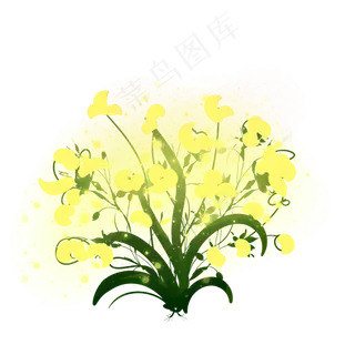 黄色的花春天的花手绘装饰