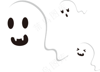 中元节矢量卡通幽灵,免抠元素