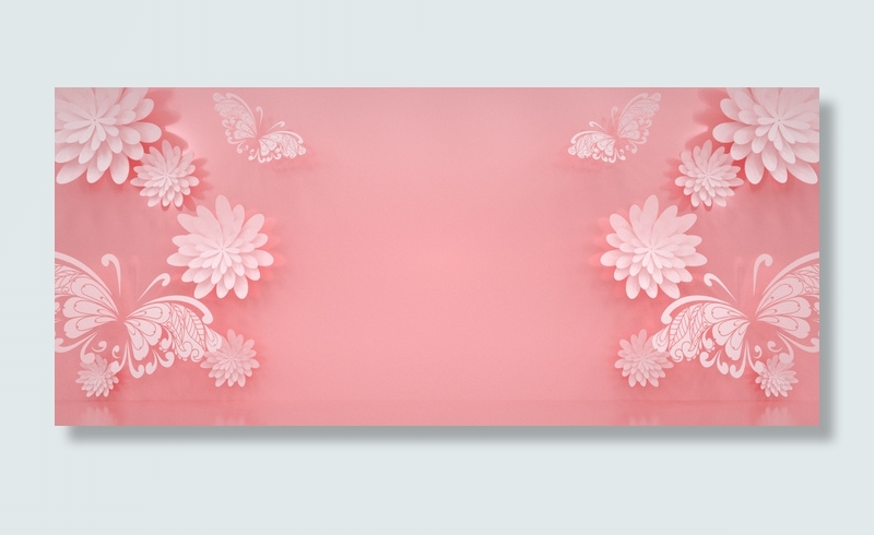 C4D剪纸花朵立体母亲节38粉嫩背景