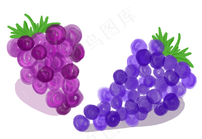 水果葡萄夏季手绘(3991X2741(DPI:300))psd模版下载