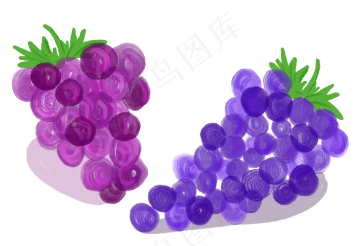 水果葡萄夏季手绘(3991X2741(DPI:300))psd模版下载