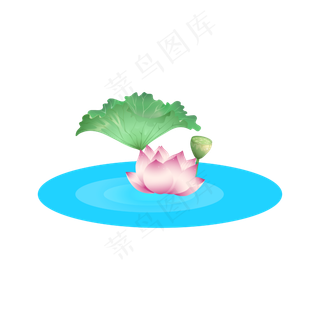 卡通荷花荷叶