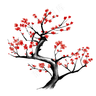 花梅花水墨风国外色