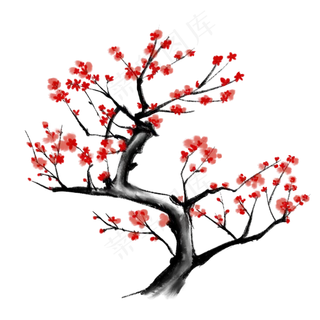 花梅花水墨风国外色