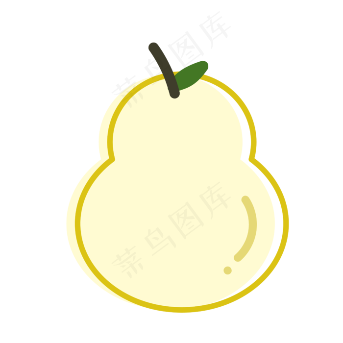 矢量图浅黄色的大梨