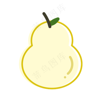 矢量图浅黄色的大梨