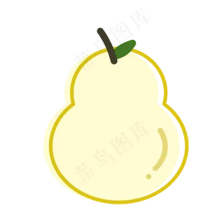 矢量图浅黄色的大梨