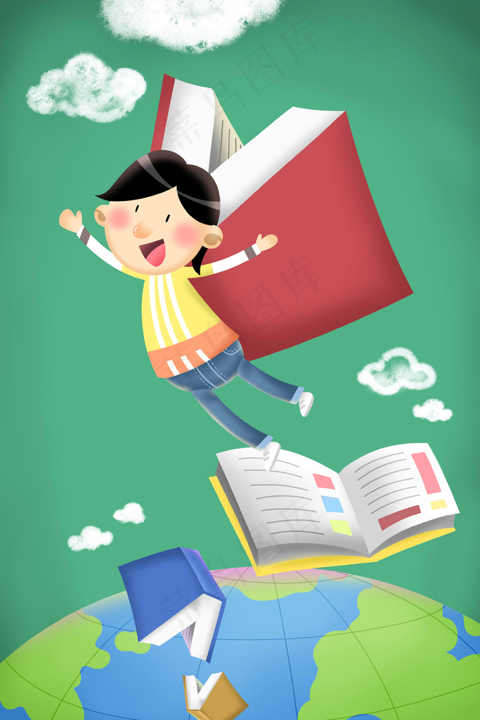 绿色系世界读书日教育文化配图(3545X5315(DPI:300))psd模版下载