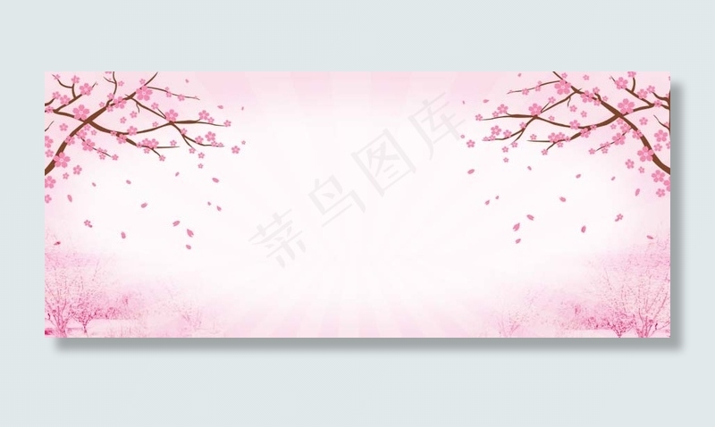 粉色桃花漫天桃花(900*383px 	        )psd模版下载