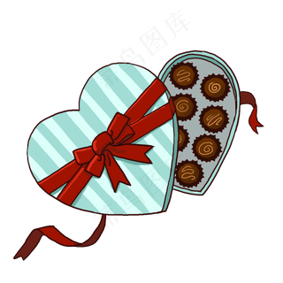 情人节爱心巧克力礼盒PNG免抠素材