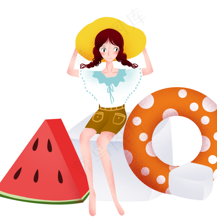 立夏戴遮阳帽女孩