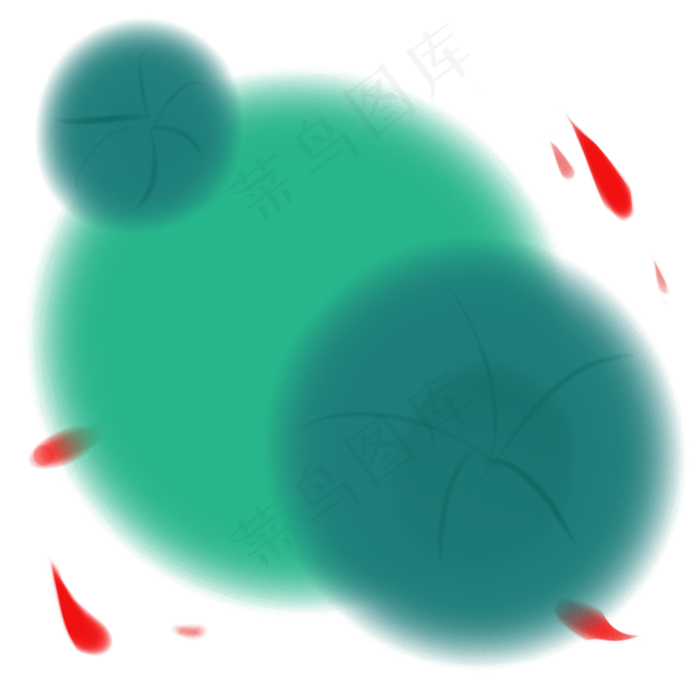 红色荷花卡通插画