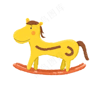 可爱黄色木马玩具