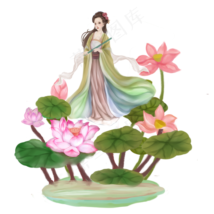 中国风荷花姑娘