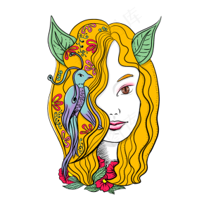 森林百花女精灵的微笑,免抠元素