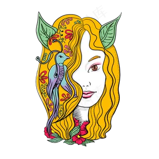 森林百花女精灵的微笑,免抠元素